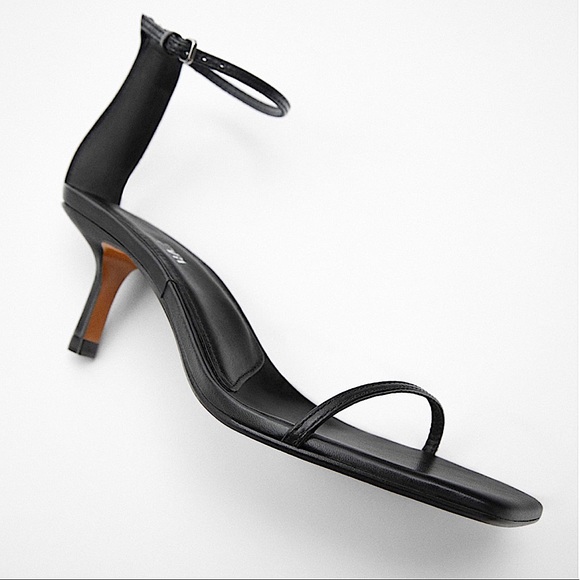 Zara Minimalist Heeled Leather Sandals 
